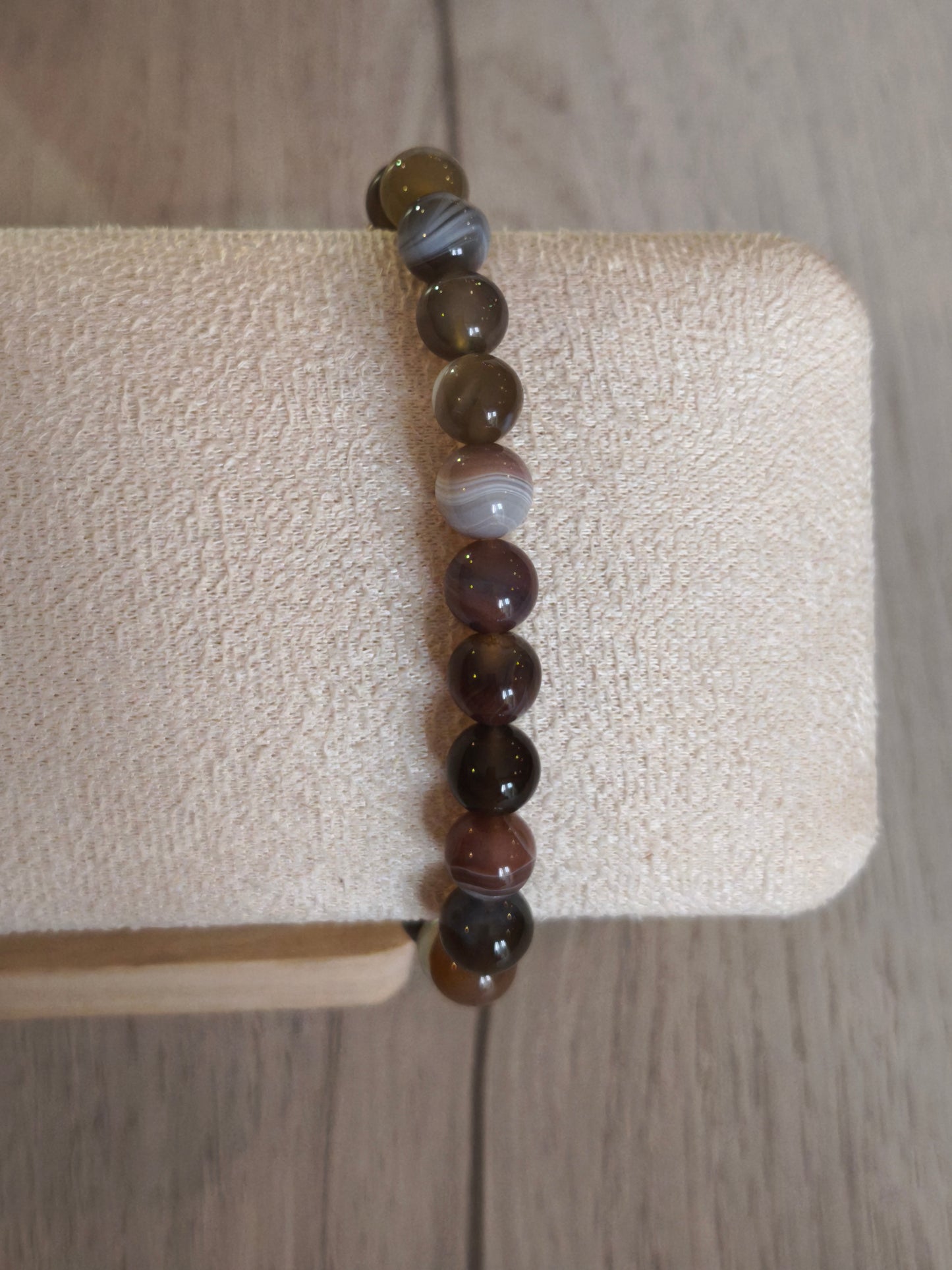 Bracelet boule 0,8mm Agate Bostwana AA