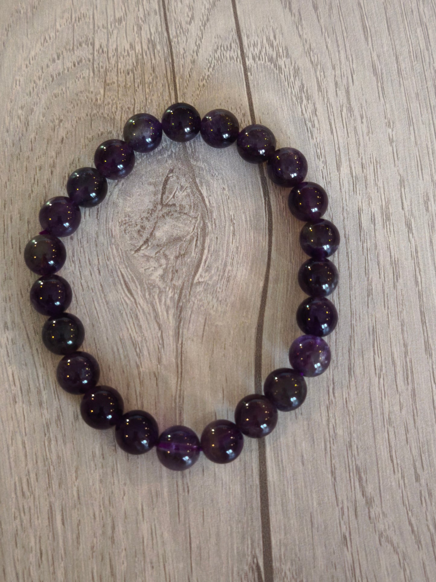 Bracelet boule 10mm Améthyste Uruguay A+