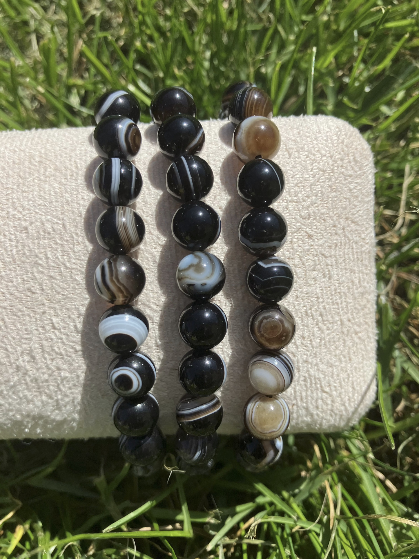 Bracelet boule 0,8mm Agate Oeil AAA
