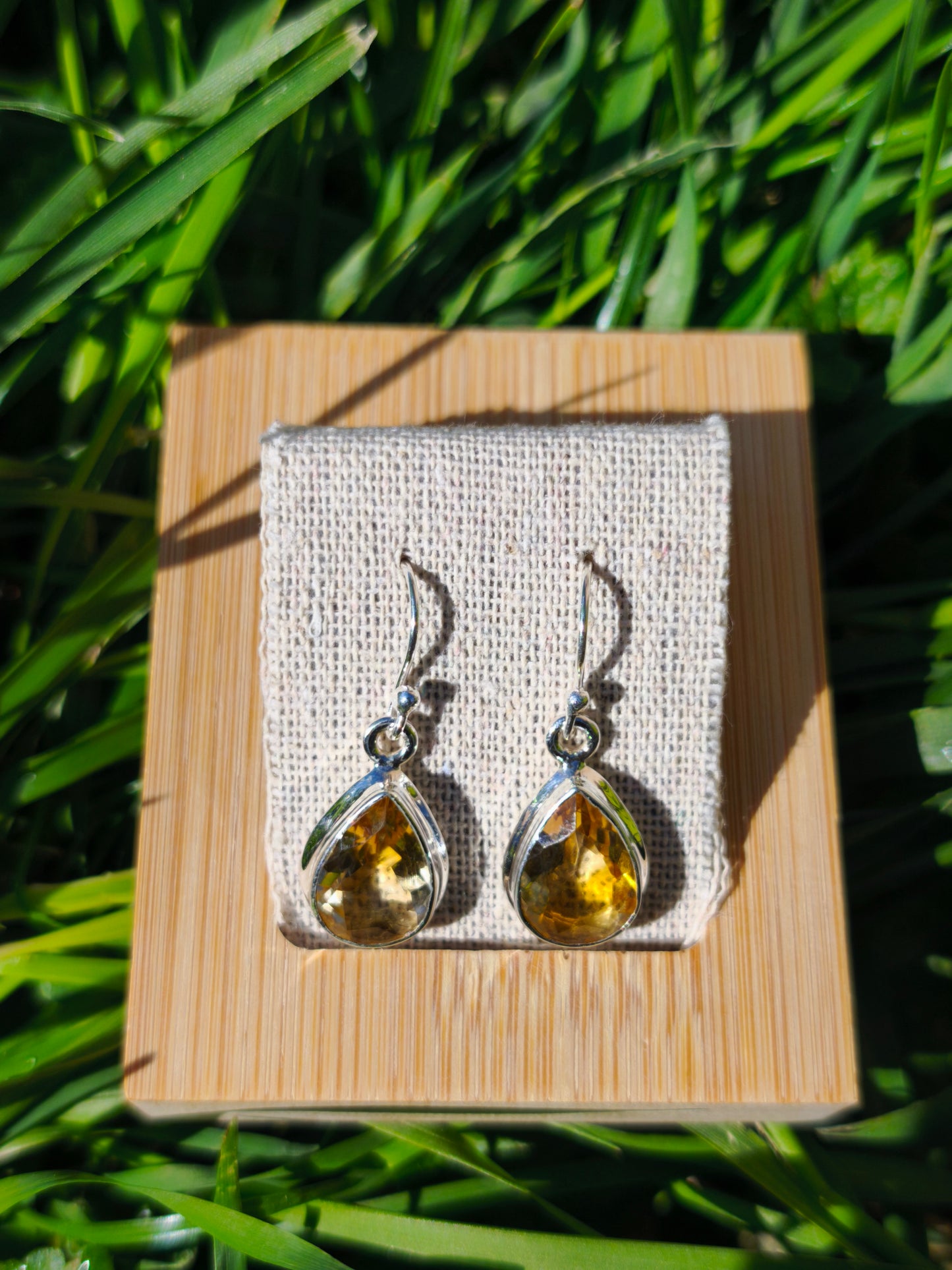 Boucles d'oreilles argent 925 Citrine Naturelle facetée AAA