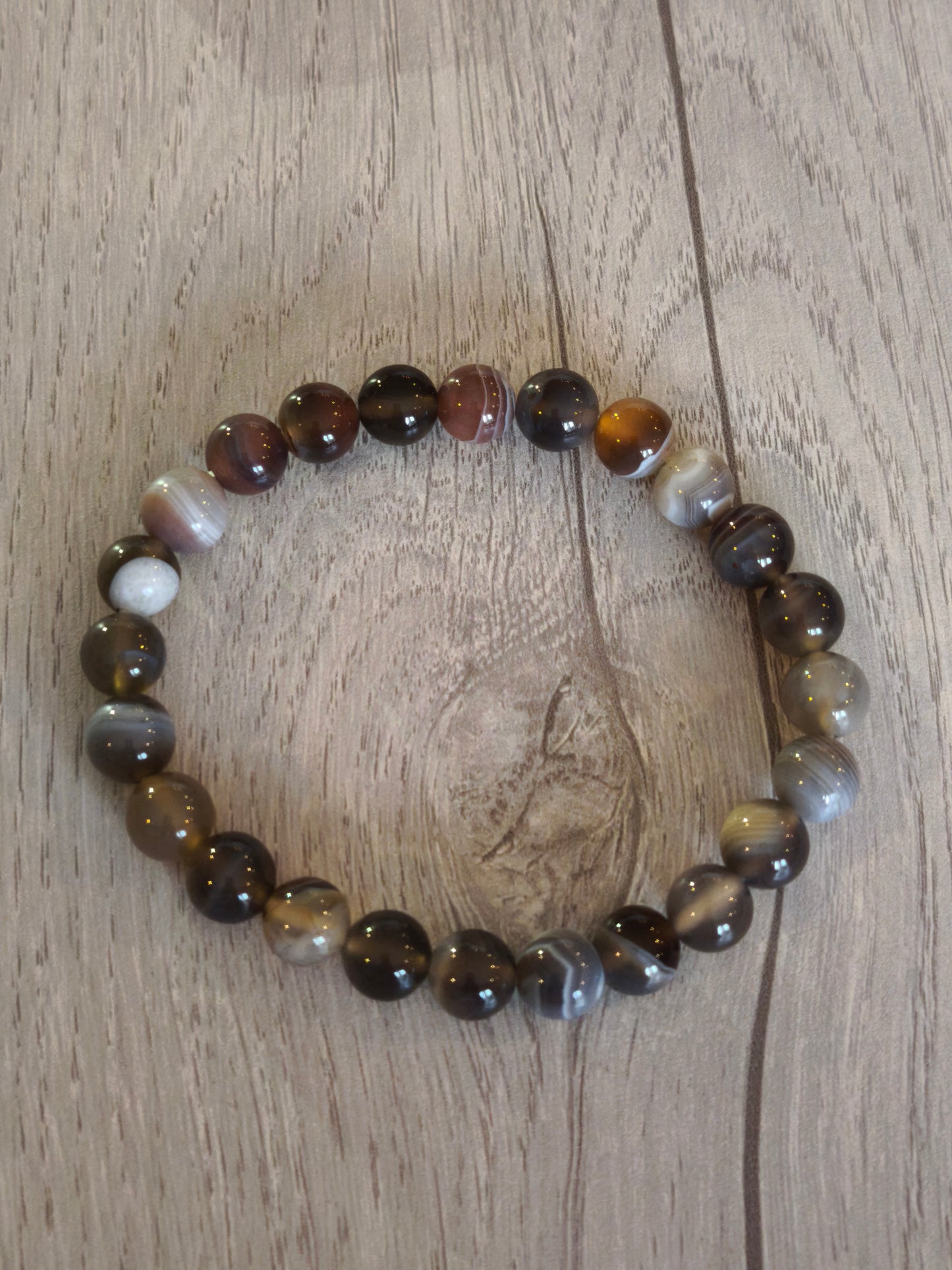 Bracelet boule 0,8mm Agate Bostwana AA