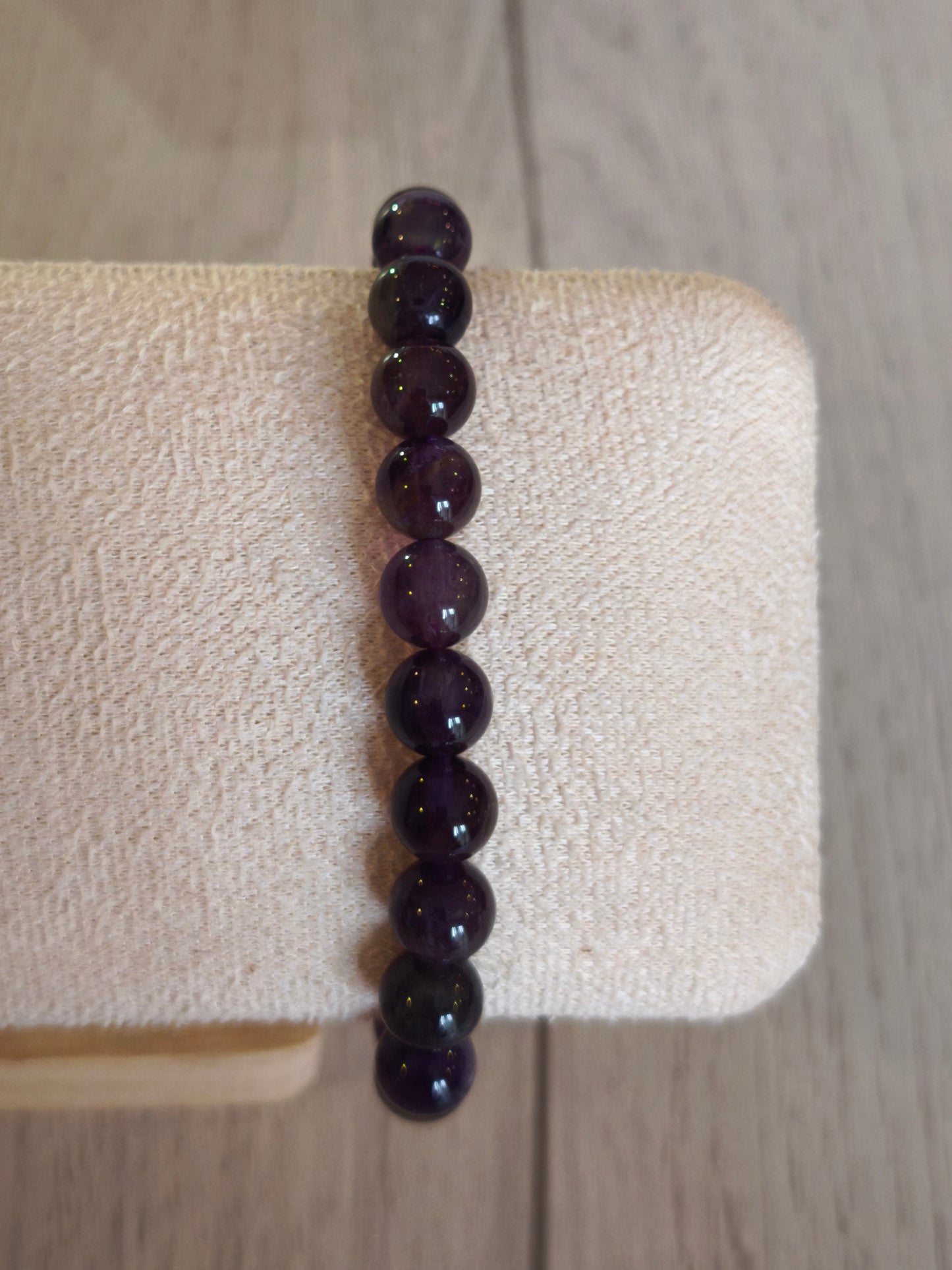 Bracelet boule 0.8mm Améthyste Bolivie AA