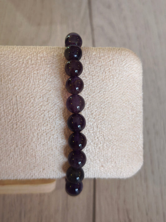 Bracelet boule 0.8mm Améthyste Bolivie AA