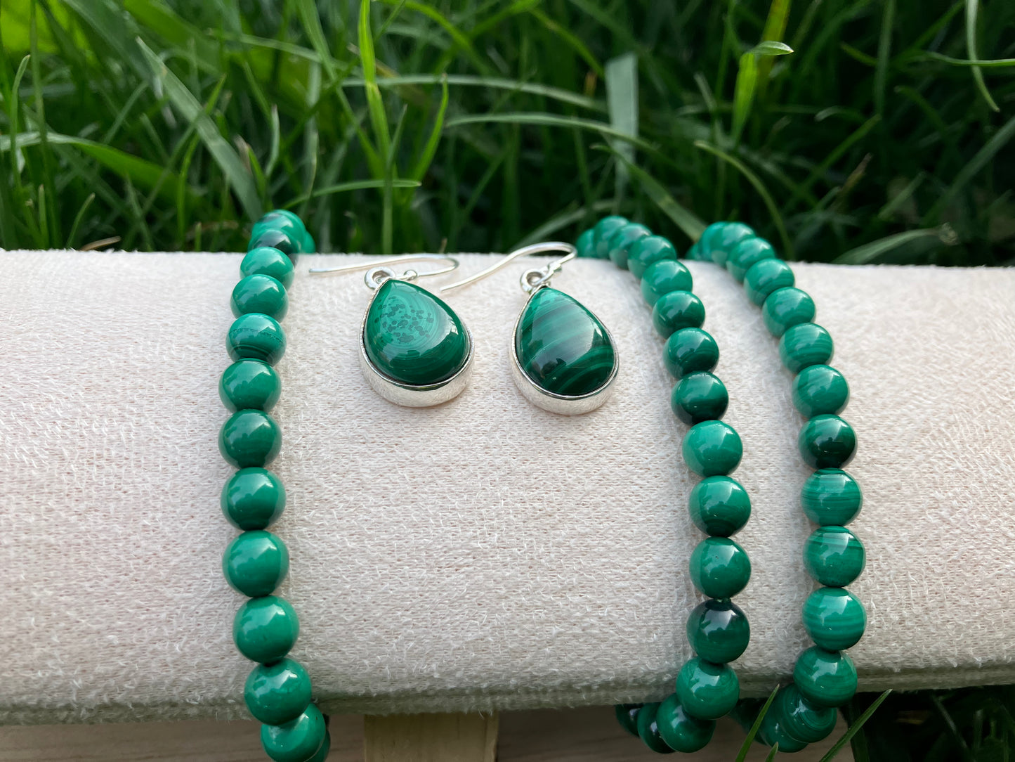 Boucles d'oreilles argent 925 Malachite A
