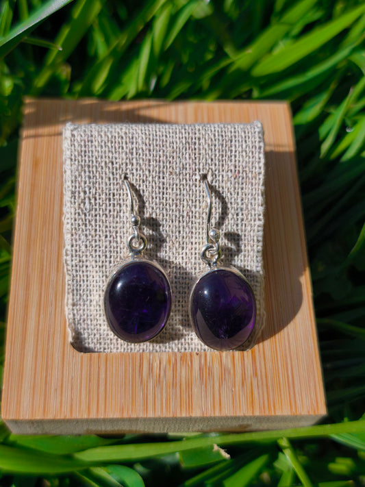 Boucles d'oreilles argent 925 Améthyste AAA