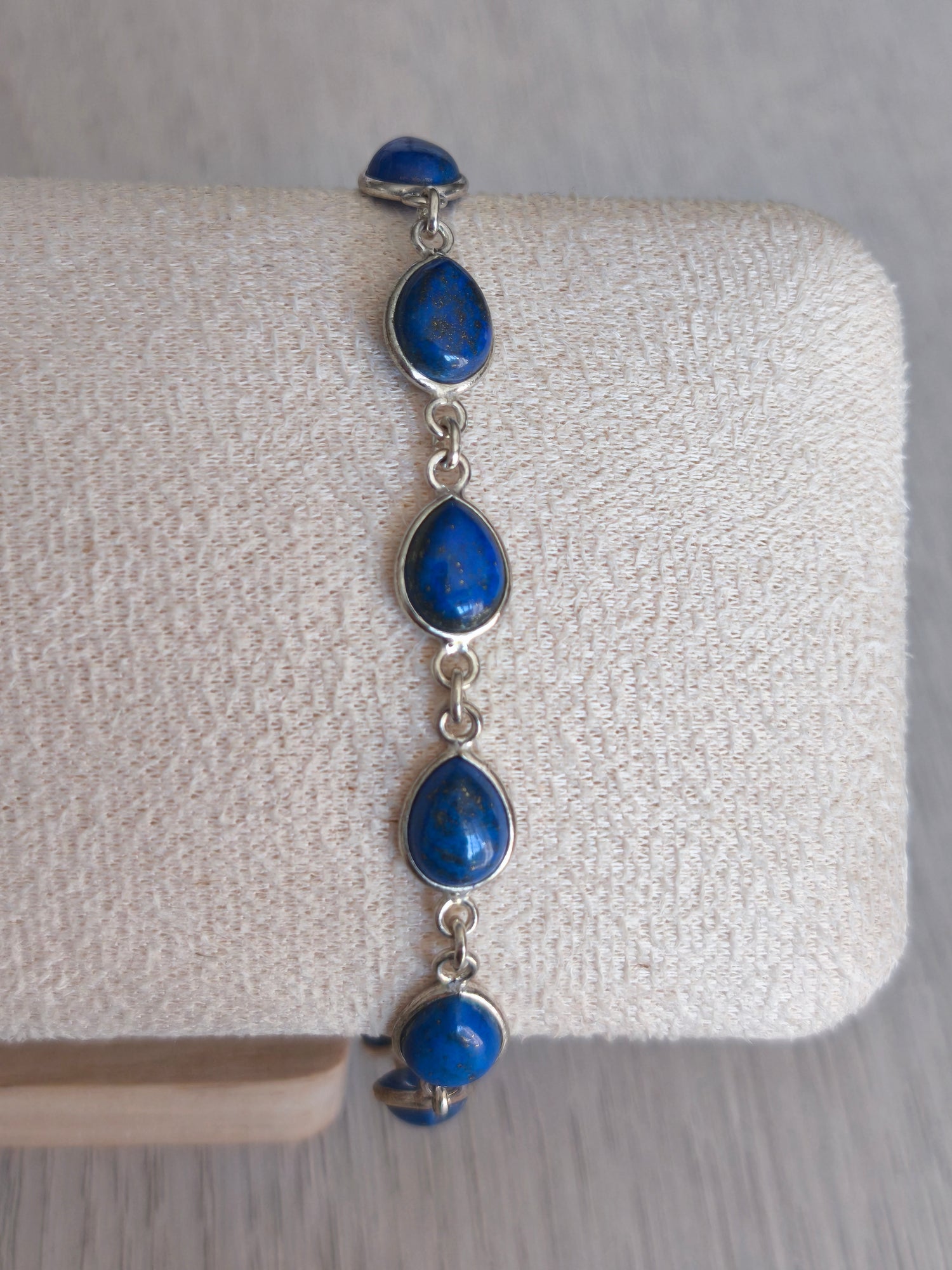 Bracelet argent Lapis-lazuli pierres naturelles 