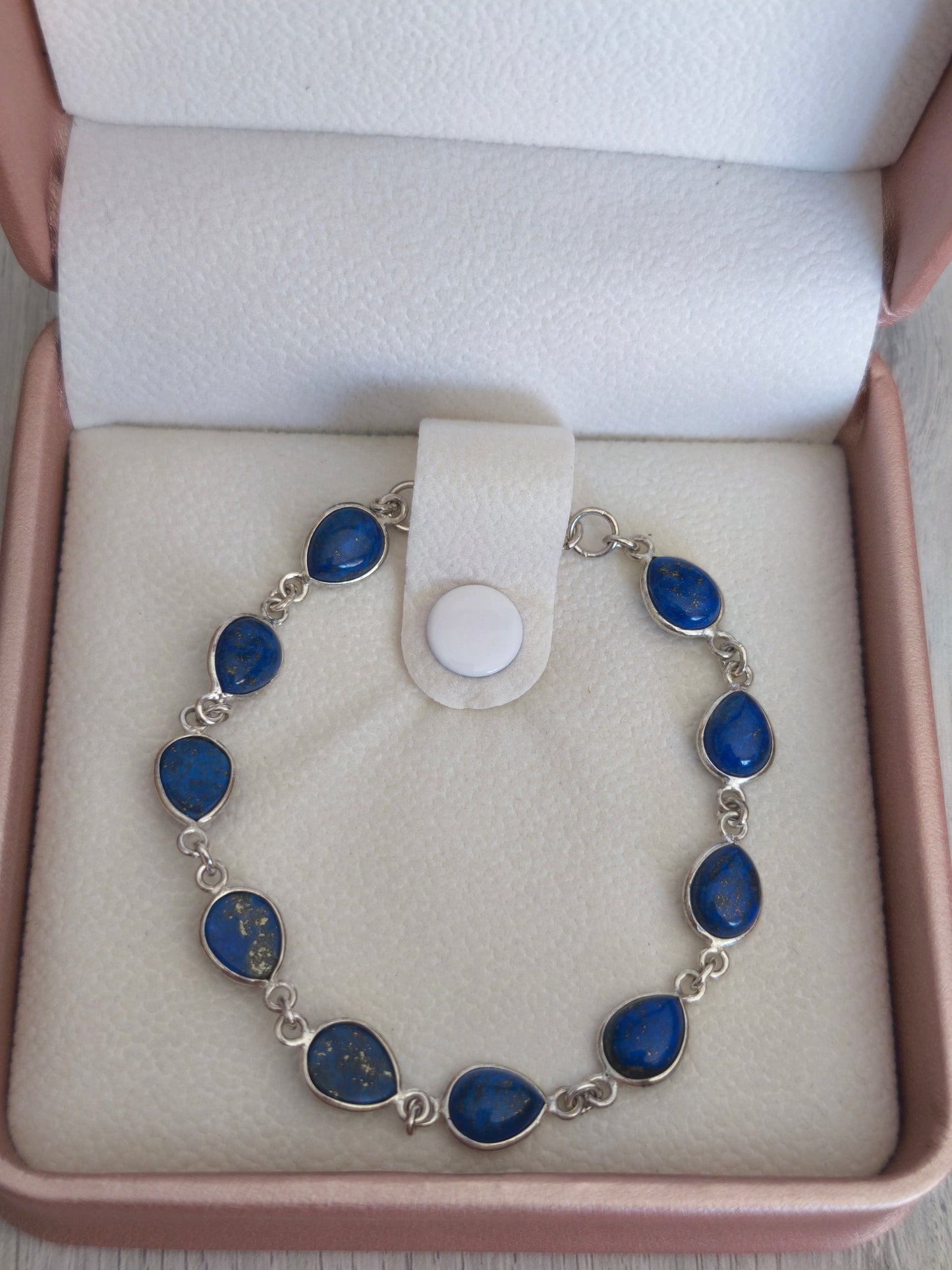 Bracelet argent 925 Lapis-lazuli AA+