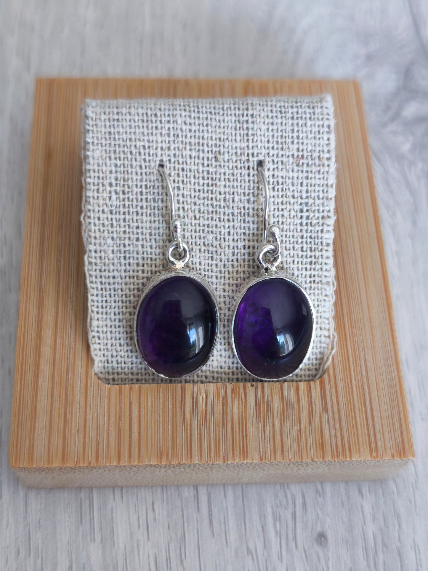 Boucles d'oreilles argent 925 Améthyste AAA